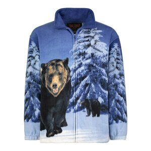 Wildkind Grizzly Black Bear Jacket Brown Bears Ursa Growling Blue Sweater S-M